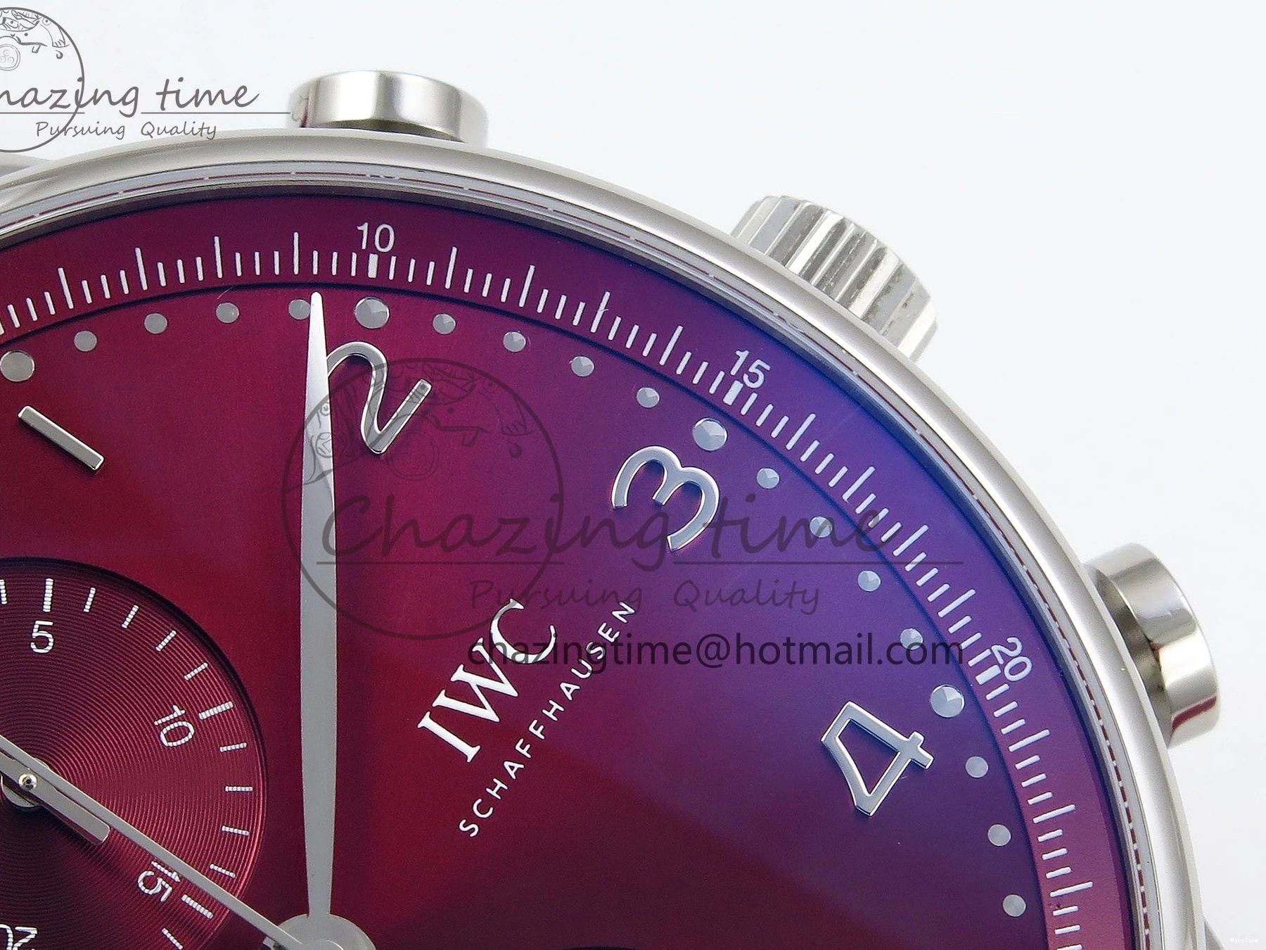 MIROTIME 0301 Reliable Portuguese Chrono IW3716 Z+F 1:1 Best Edition Red Dial on Red Rubber Strap A 7015